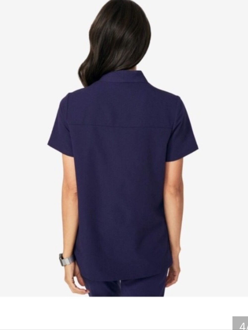 Navy, Banepa, 4 Pocket Scrub Top, Small - Picture 3 of 8